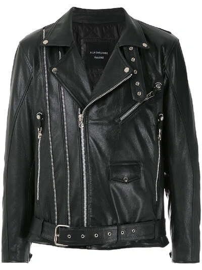 Shop À La Garçonne X Kalline Leather Jacket In 1 Preto