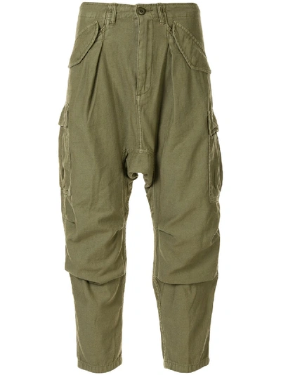 Shop R13 Harem Cargo Trousers In Green