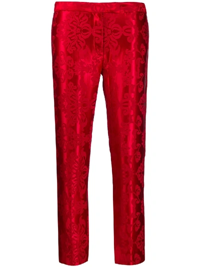 Shop Ann Demeulemeester Slim-fit Cropped Trousers In Red
