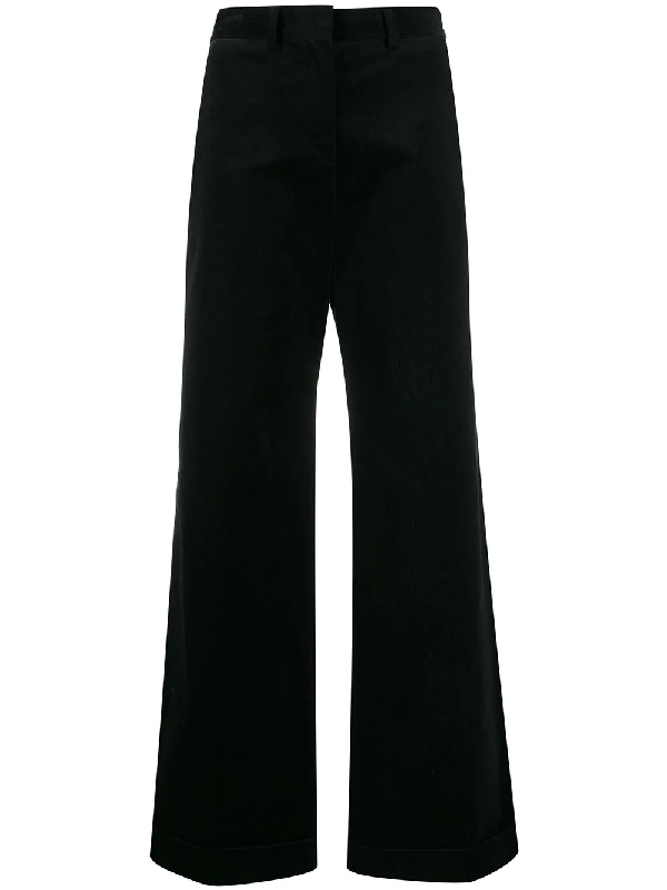 Ps By Paul Smith Corduroy Wide-Leg Trousers In Black | ModeSens
