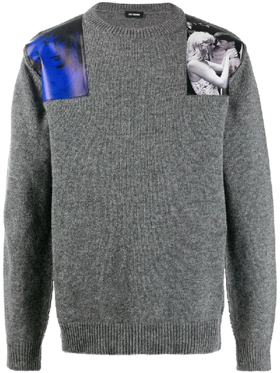 Shop Raf Simons Shoulder-patch Jumper In Grey