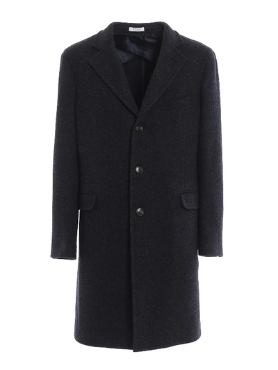 Shop Boglioli Melange Wool Coat In Blue