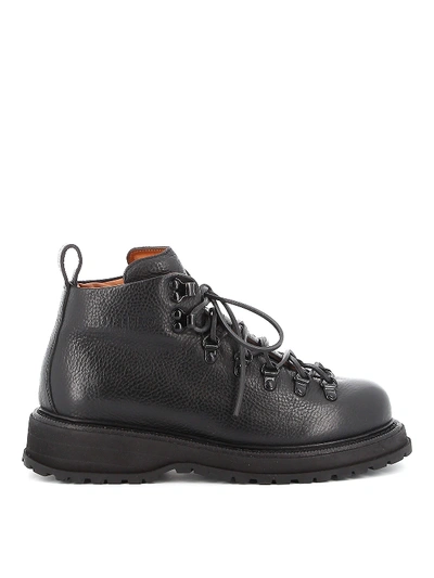 Shop Buttero Zeno Black Leather Combat Boots