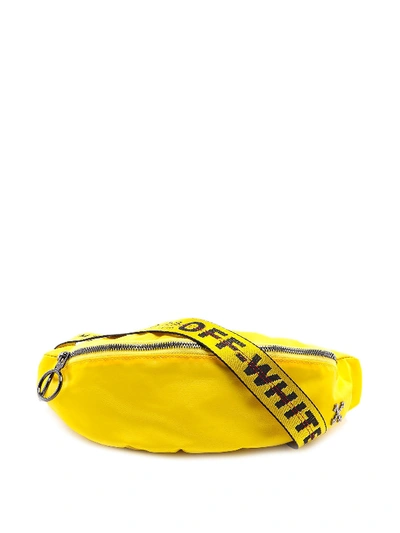 Shop Off-white Logo Plaque Nylon Belt Pack In Yellow
