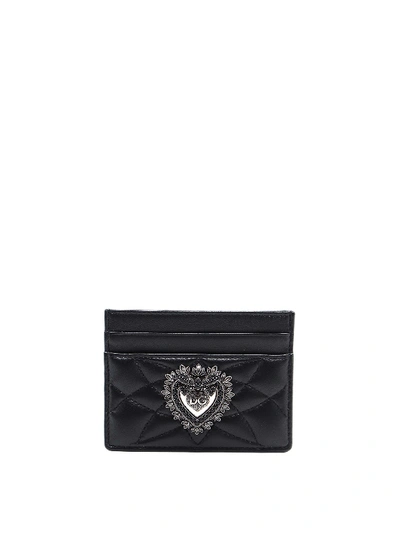 Shop Dolce & Gabbana Devotion Black Leather Card Holder