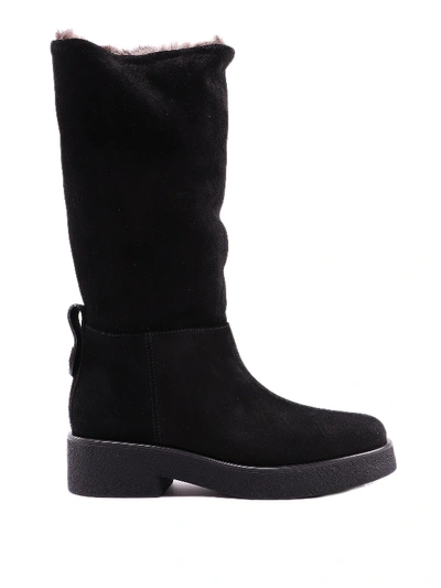 Shop Furla Greta Black Suede Boots