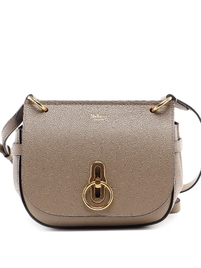 Shop Mulberry Small Amberley Leather Satchel In Grey