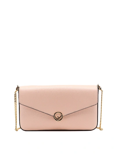 Shop Fendi F Is  Pink Leather Cross Body Bag In Light Pink