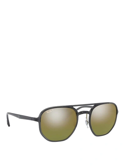 Shop Ray Ban Rb4321 Chromance Polarised Lenses Sunglasses In Grey