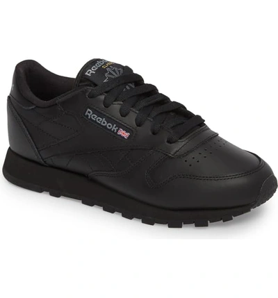 Shop Reebok Classic Leather Sneaker In Us-black