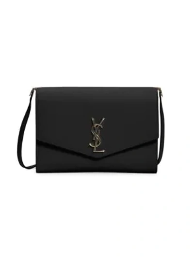 Shop Saint Laurent Women's Monogram Leather Crossbody Bag In Black