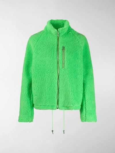 Shop Marine Serre - Woman - Mouton Jacket In Green