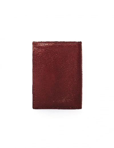 Shop Ann Demeulemeester Burgundy Leather Passport Wallet In White