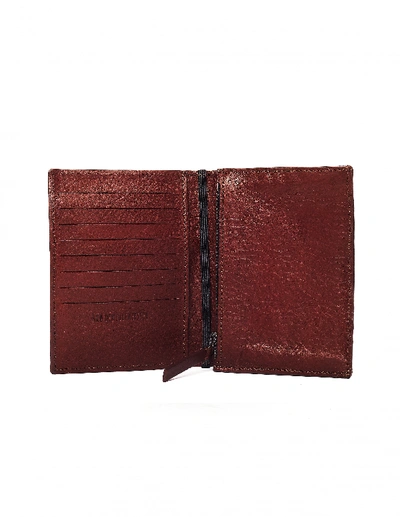Shop Ann Demeulemeester Burgundy Leather Passport Wallet In White