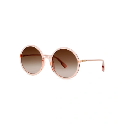 Shop Dior Sostellaire3 Round-frame Sunglasses In Pink And Other