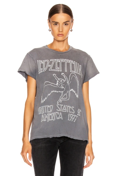 Shop Madeworn Led Zeppelin United States Of America '77 Crew Tee In Charcoal