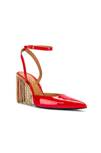 Shop Area Crystal Fringe High Heel In Red Patent
