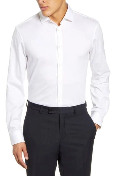 Shop John Varvatos Slim Fit Jersey Dress Shirt In White