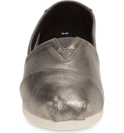 Shop Toms Alpargata Slip-on In Forged Iron Shimmer Fabric