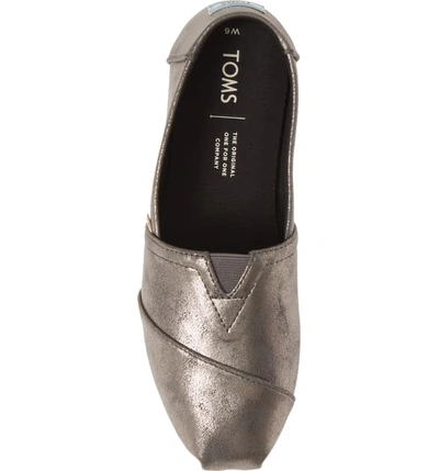 Shop Toms Alpargata Slip-on In Forged Iron Shimmer Fabric