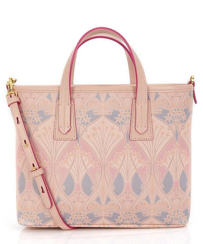 Shop Liberty London Bonnie Printed Leather Mini Marlborough Tote Bag In Pink