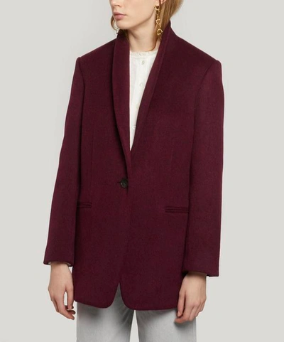 Shop Isabel Marant Felicie Wool-blend Jacket In Red