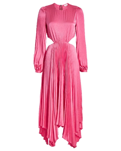 Shop A.l.c . Naples Pleated Cut-out Dress In Pink