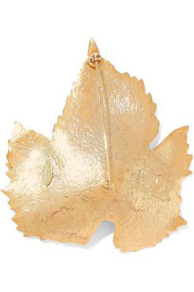 Shop Oscar De La Renta Woman Gold-tone Brooch Gold