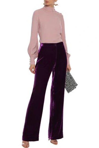 Shop Alberta Ferretti Woman Velvet Bootcut Pants Purple