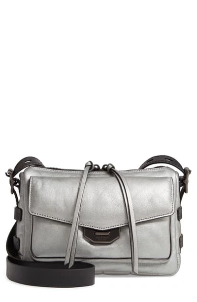 Shop Rag & Bone Small Leather Field Messenger Bag In Aluminum