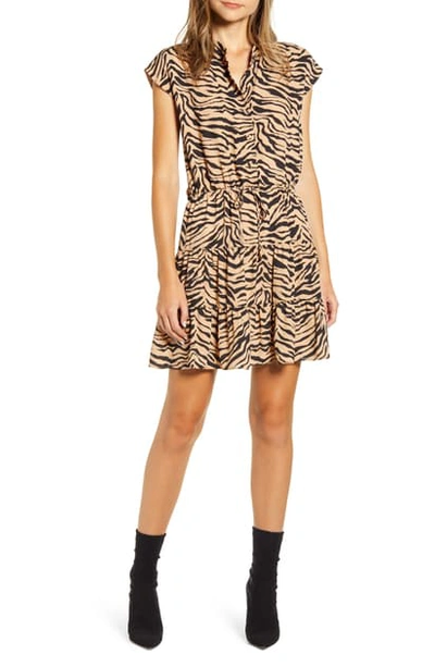 Shop Rebecca Minkoff Ollie Zebra Print Minidress In Camel Zebra