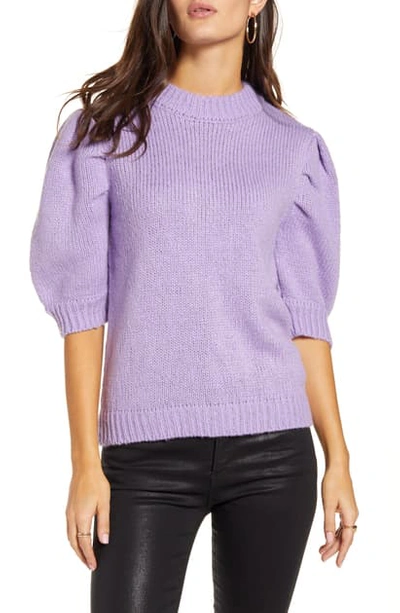 Shop English Factory Puff Sleeve Sweater In Purple