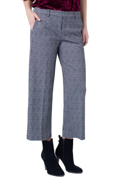 Shop Liverpool Kelsey Glen Plaid Stovepipe Knit Trousers In Black/ White