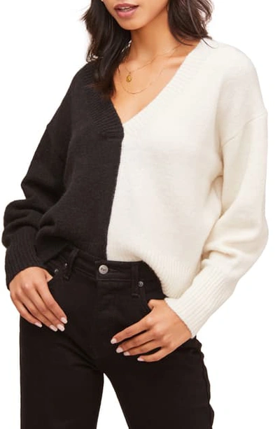 Shop Astr Tandem Sweater In Black-ivory