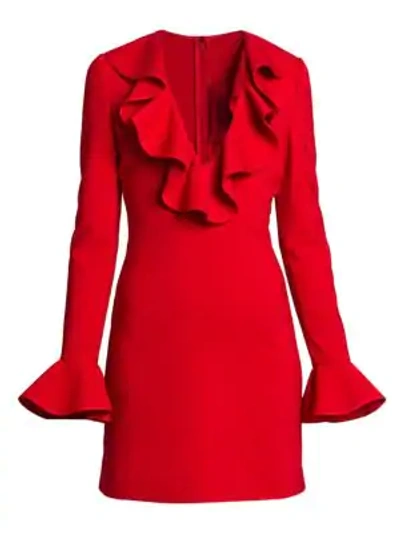 Shop Valentino Rosso Capsule Ruffle Dress In Red