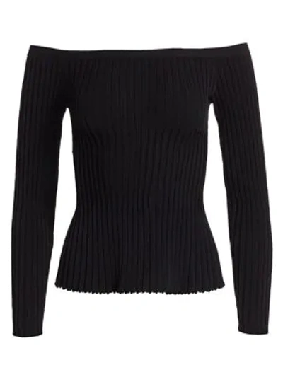 Shop Altuzarra Sweetwater Off-the-shoulder Knit Top In Black