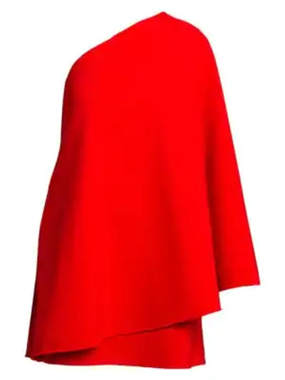 Shop Valentino Women's Rosso Capsule One-shoulder Dress In Red