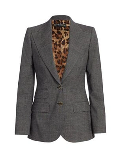 Shop Dolce & Gabbana Women's Fitted Check Blazer In Check Print