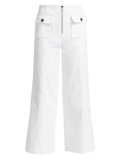 Shop Cinq À Sept Azure Cropped Wide-leg Pants In White