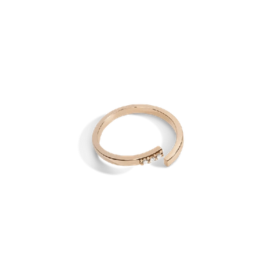 Shop Aurate Mini Wraparound Ring With White Diamonds In Gold
