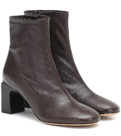 Shop By Far Vasi Leather Ankle Boots In Brown