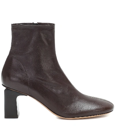 Shop By Far Vasi Leather Ankle Boots In Brown