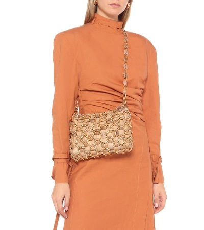 Shop By Far Capria Embellished Shoulder Bag In Gold