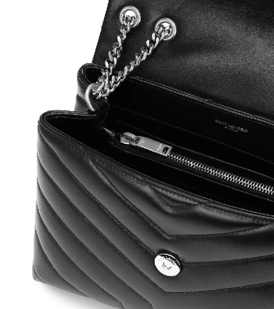 Shop Saint Laurent Loulou Small Leather Shoulder Bag In Black