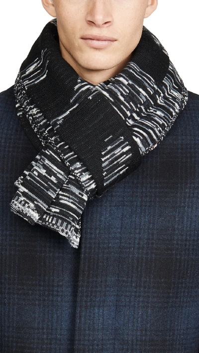 Shop Missoni Space Dye Logo Scarf In Black