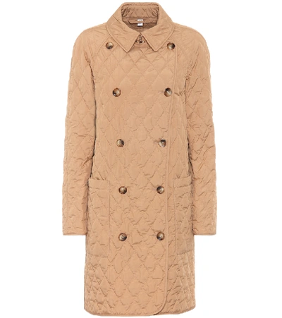 Shop Burberry Quilted Coat In Neutrals
