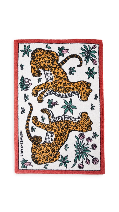 Shop Hermes Red Terry Leopard Towel