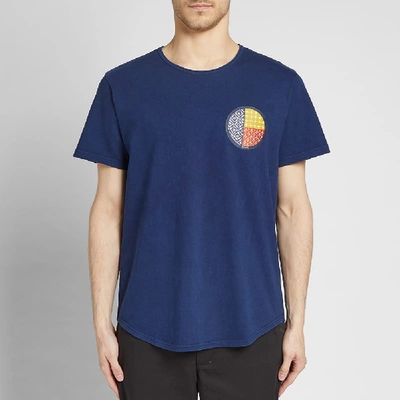 Shop Fdmtl Circle Sashiko Tee In Blue