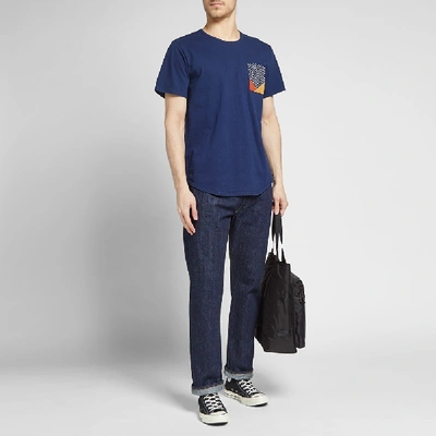 Shop Fdmtl Indigo Origami Tee In Blue