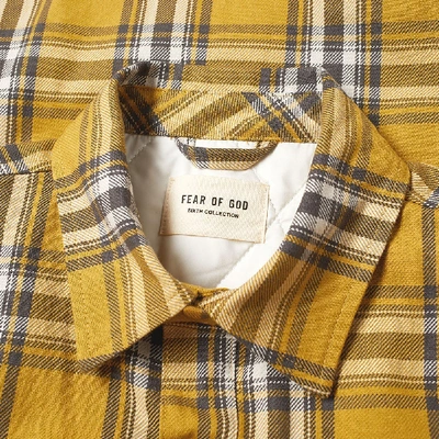 Shop Fear Of God Plaid Shirt Jacket In Yellow